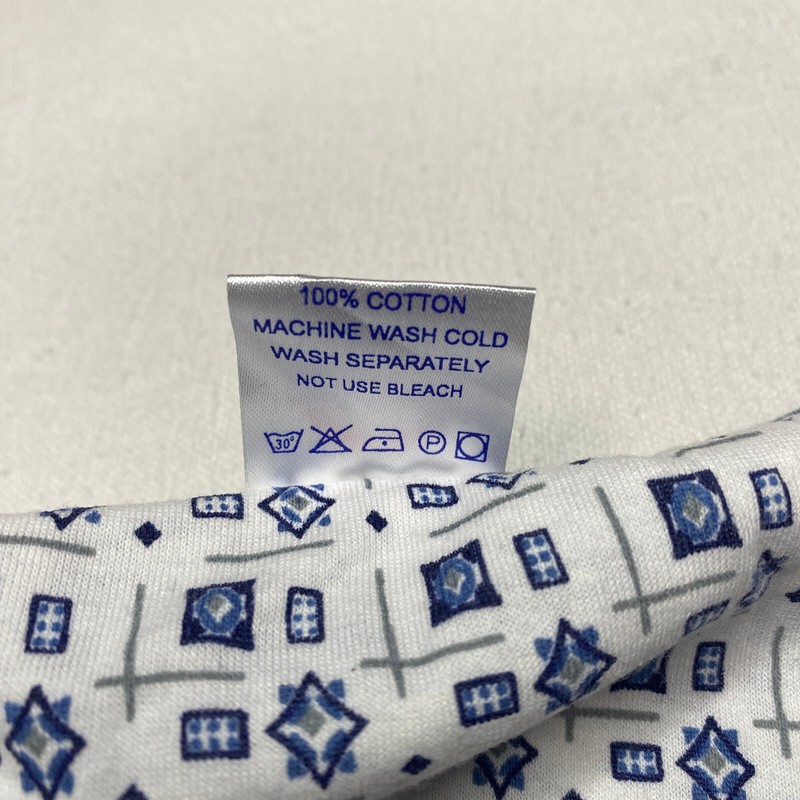 Morales Lounge Shirt sz 44 White Blue Henley 90s Retro Casual Retro Dad VINTAGE gallery