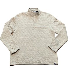 Chaps Quilted Pullover Shirt 1/4 Snap Grey Long Sleeve Mock Neck Men’s Large NWT
