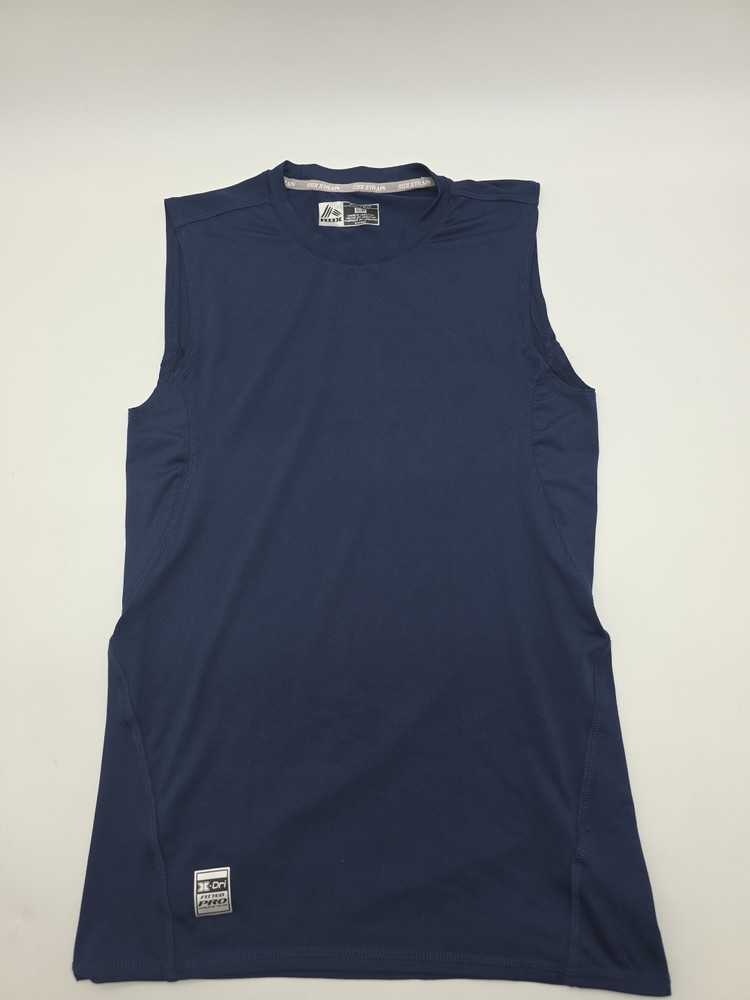 RBX Tank Top Men Small Blue Train Fitted Solid.#41437