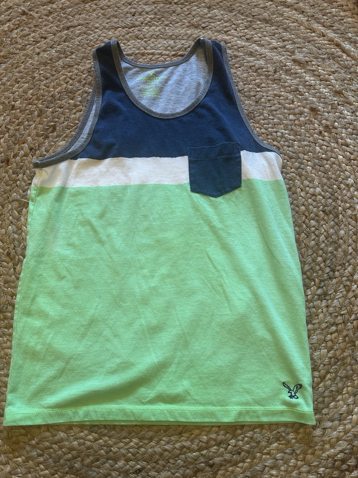 American Eagle Outfitters Tank - Men’s - SZ SM - Navy/White/Green gallery