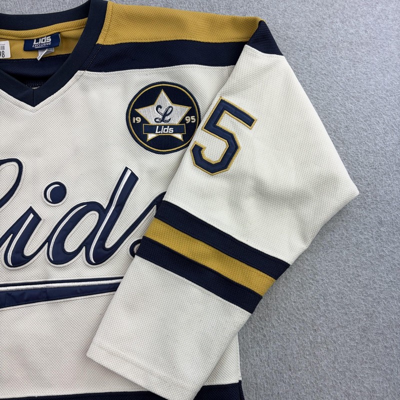 Lids Jersey Shirt Mens Small White Mesh Hockey 95 Logo Long Sleeve Striped gallery