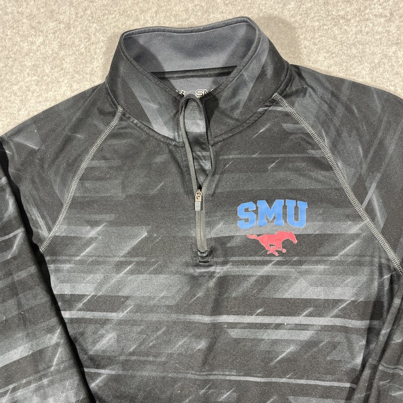 Under Armour SMU Mustangs Men Sz S Grey 1/4 Zip Pullover Loose Fit Lightweight gallery
