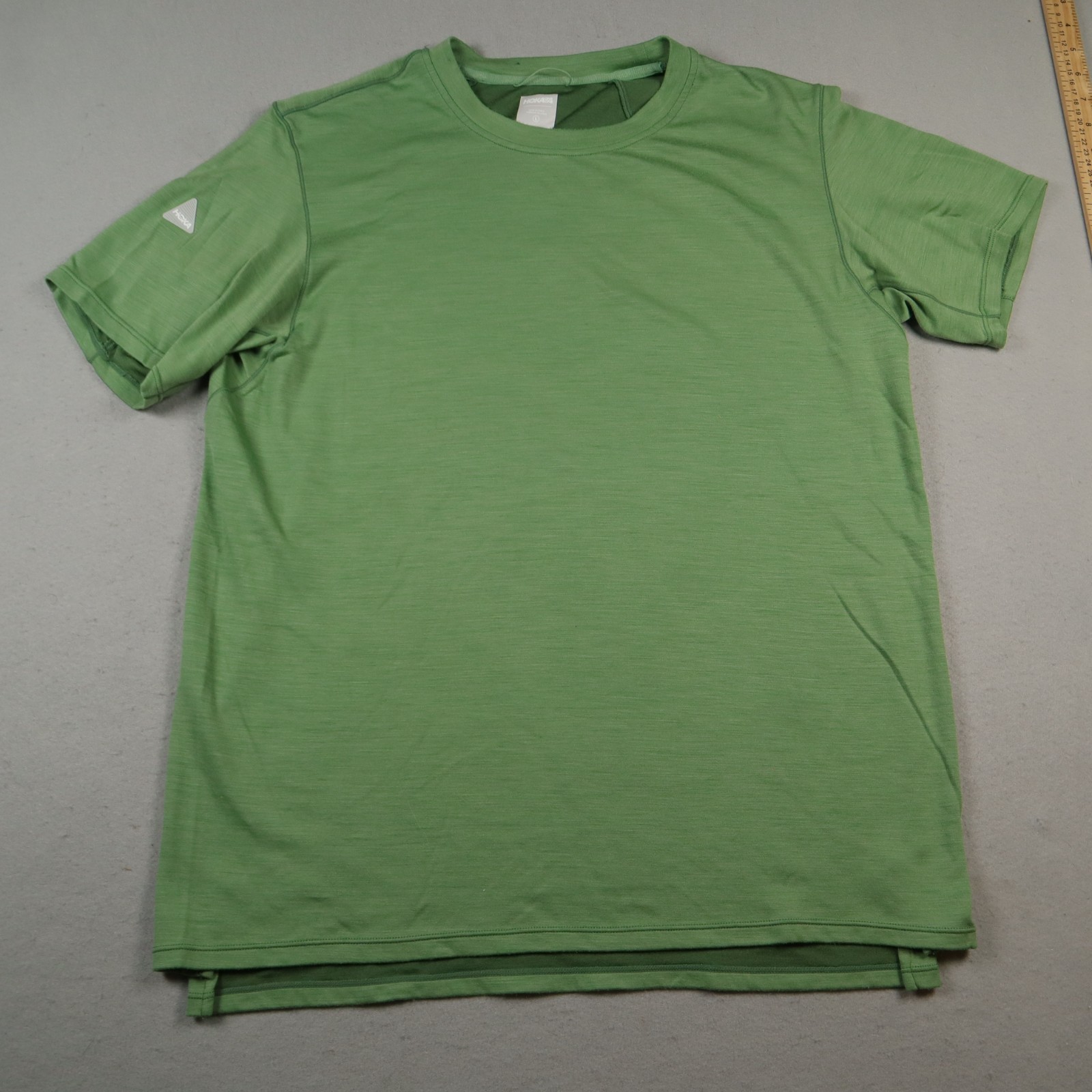 Hoka One One Merino Blend Green Short Sleeve T-Shirt Men’s Large Running gallery
