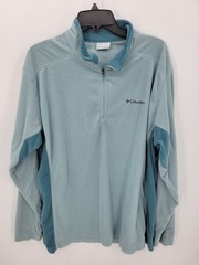 Columbia Pullover Mens XL Blue Fleece Colorblock Quarter Zip Outdoor Casual