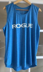 Rogue Fitness Tec Tank Top Size M Blue 30+UPF Workout Mens Performance Beach