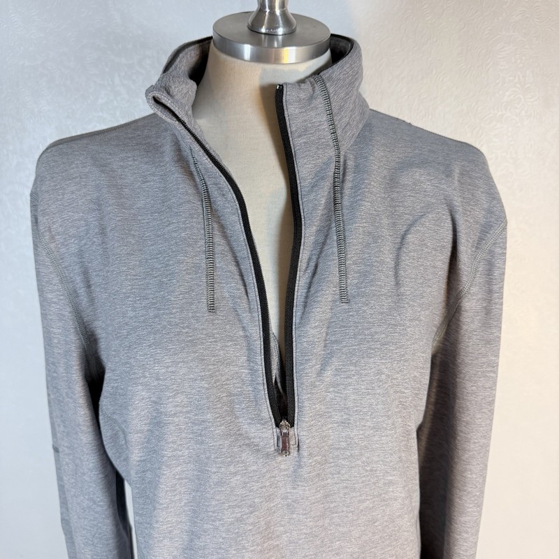 Lululemon Sweat Session Mens S/M READ Heathered Gray 1/4 Zip Pullover Thumb Hole gallery