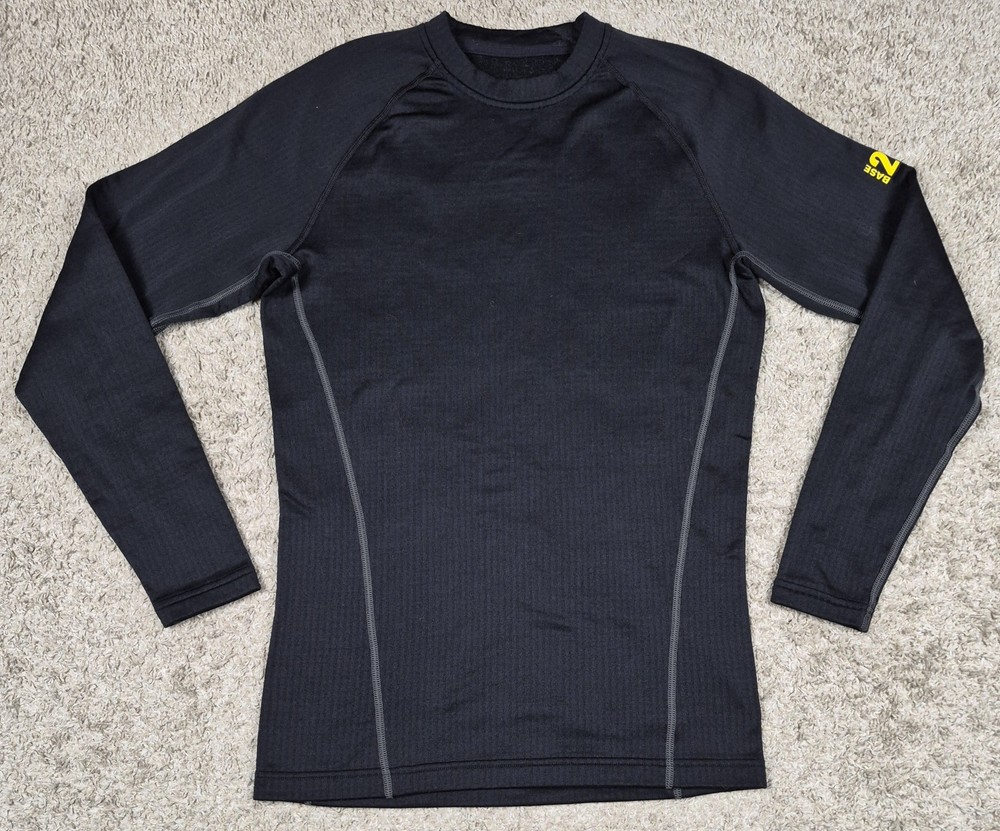 Under Armour Base 2.0 Fitted Waffle Long Sleeve Shirt Black Size Medium