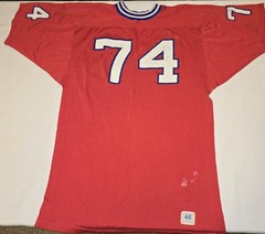 Vtg 1960s 1980s Durene Champion Football Jersey Sz46 Game Used Thrashed Repairs