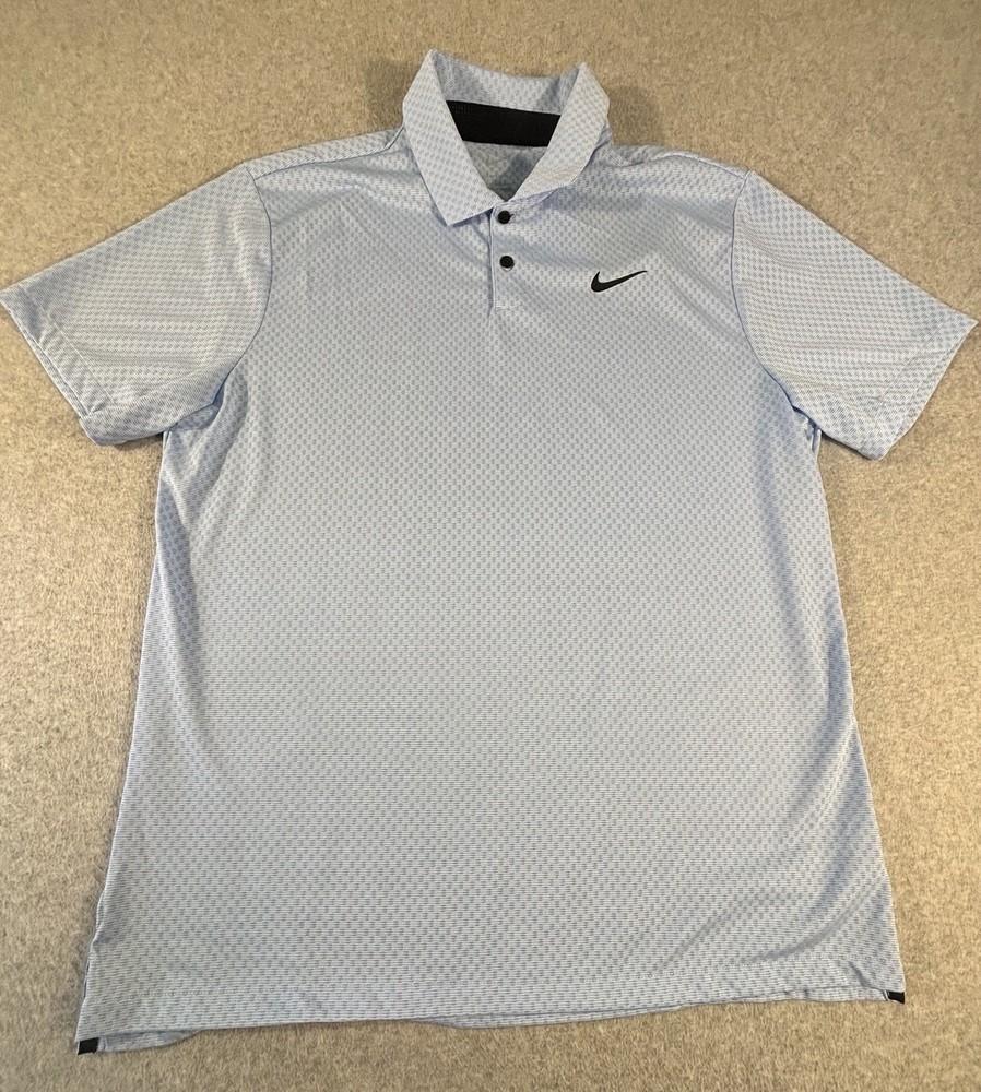 Nike Men's Dri-Fit Tour Short Sleeve Golf Polo FD5741-425 Size Large Blue