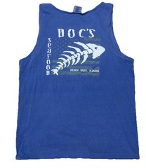 Doc’s Seafood Orange Beach AL Fish Skeleton Tank Top Men’s Medium Purple