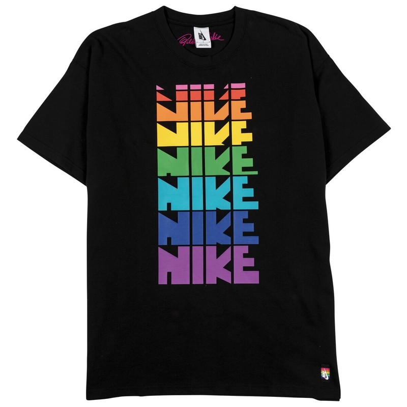 Nike GAY PRIDE BE True Gilbert Baker NikeLab LGBTQ MultiColor Rainbow L T-Shirt gallery