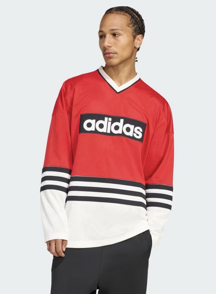 adidas Men’s HOCKEY JERSEY Size XXL Better Scarlet/Cloud White/Black