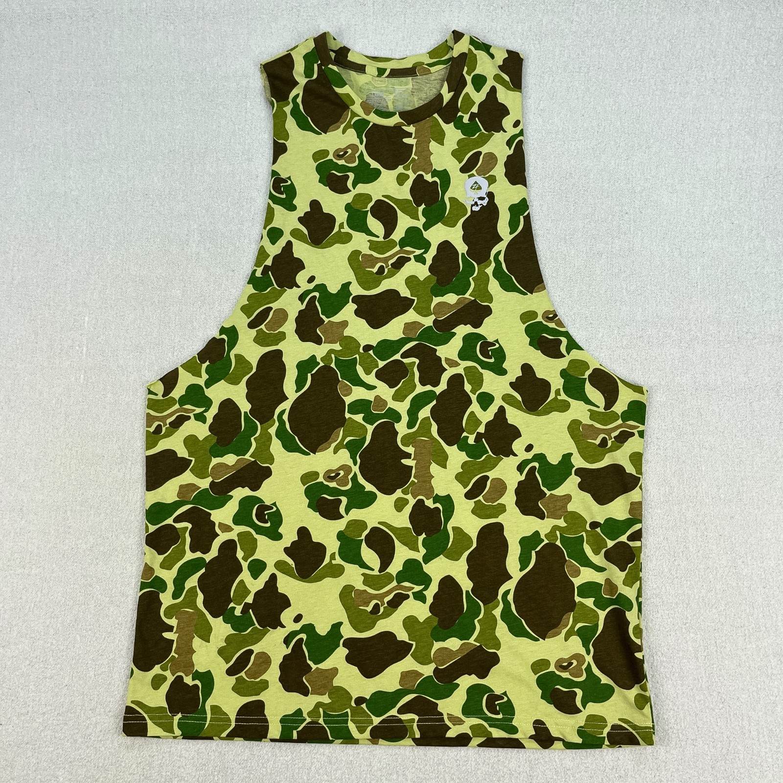 Zero Foxtrot Frogskin Camo Muscle Tank Top Mens L Green Cutaway Stretch Military gallery