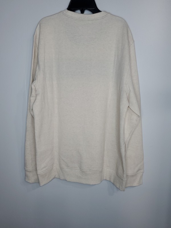 IZOD Mens Varsity SZ M Long Sleeve Sweatshirt Top Super Soft Beige Maroon Blue gallery
