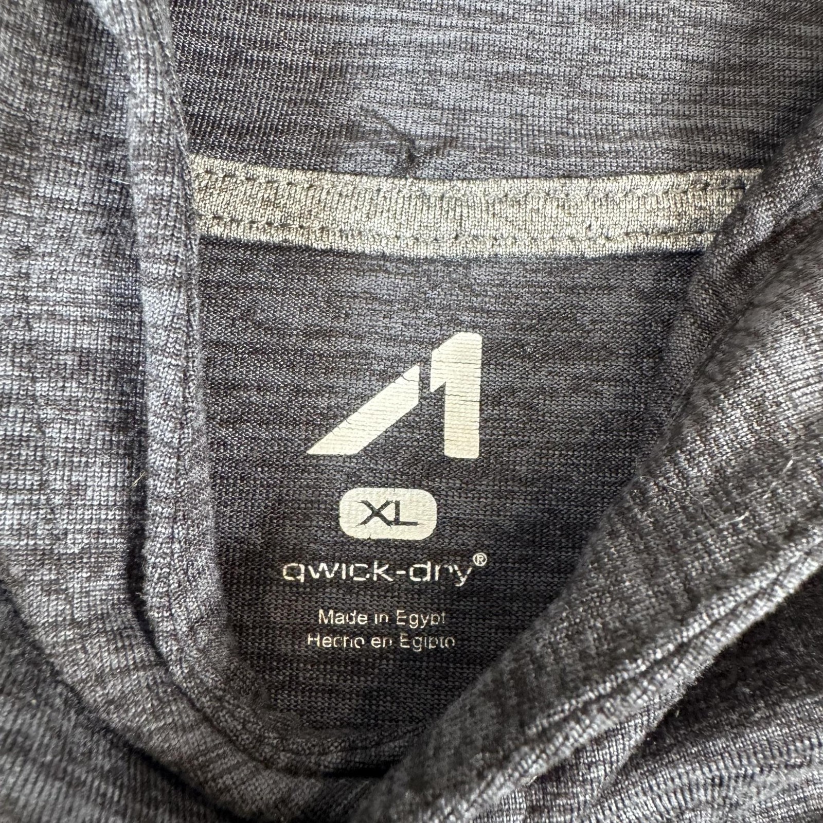 A1 Shirt Mens XL Gray Hooded Long Sleeve Qwick-Dry Performance Athletic Tee gallery