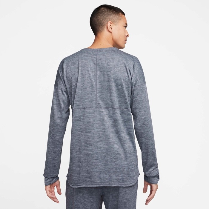 Men's L Tall 🔥 Nike Heather Gray Long Sleeve Drifit Crew Neck Yoga Top Relaxed gallery