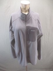 Columbia Size L Mens Gray Fleece Shell Pocket Full Zip Outdoor Hiking Jacket 926