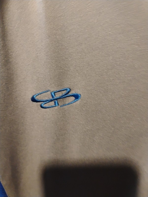 XXL gray and blue vinted boombah brand shirt With blue vinted XXLwith emblem on gallery