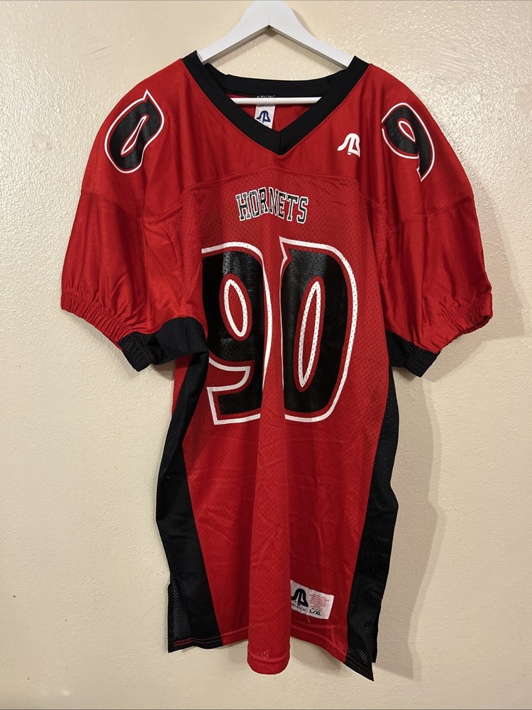 Vintage Sports Belle Inc High school Football Jersey Size L/XL Red Black Hornets