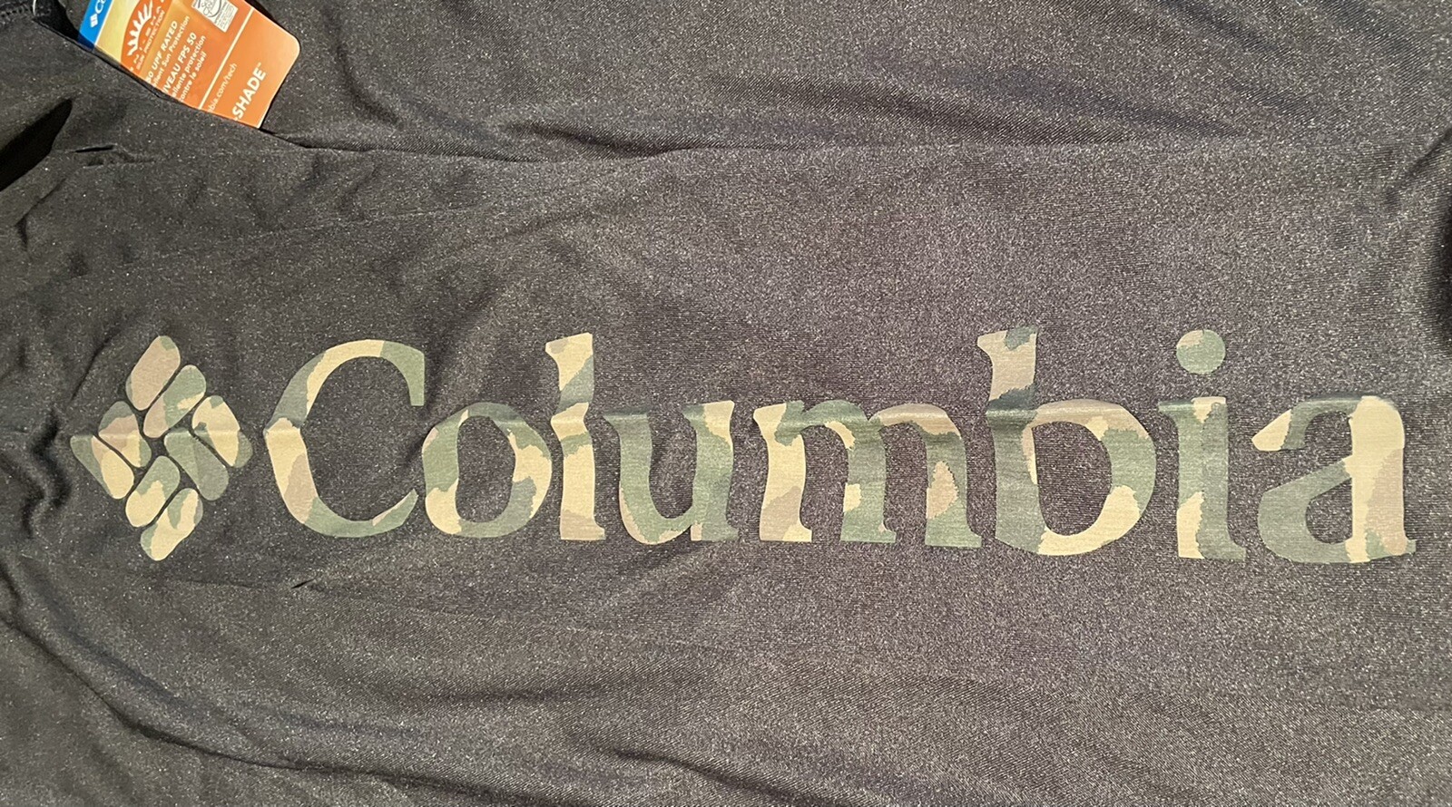 Columbia Fork Stream Omni Shade Long Sleeve Black Camo Logo NWT gallery