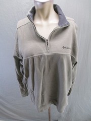 Columbia Size M Mens Beige Cotton Blend Soft Shell Outdoor 1/4 Zip Pull Over 433