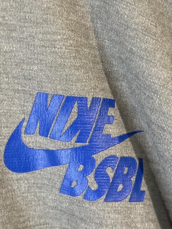 Nike Men's Medium Dri-Fit Baseball Raglan 3/4 Sleeve Shirt Gray & Blue GUC gallery