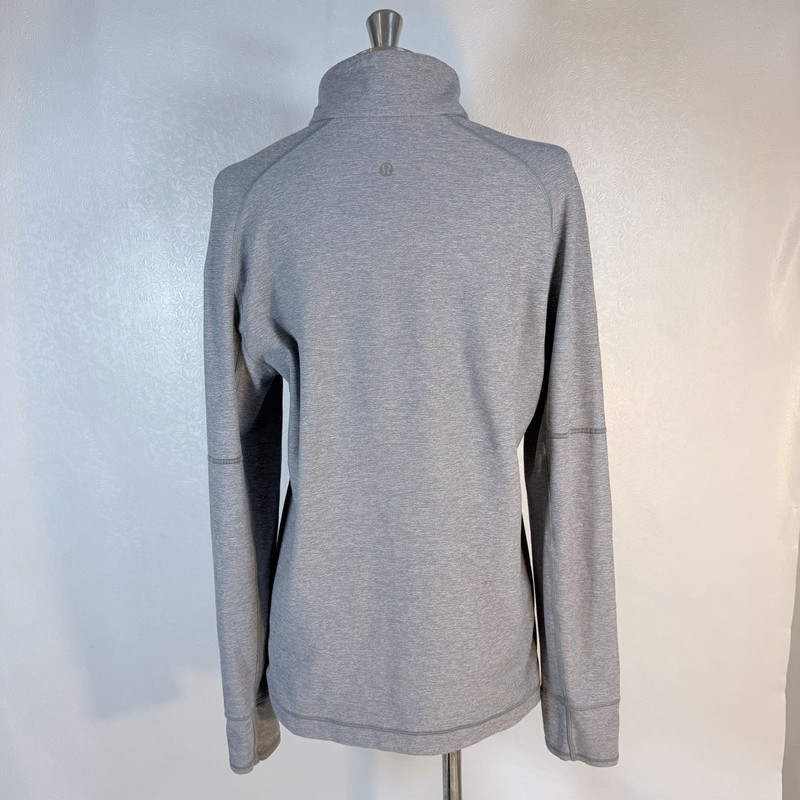 Lululemon Sweat Session Mens S/M READ Heathered Gray 1/4 Zip Pullover Thumb Hole gallery