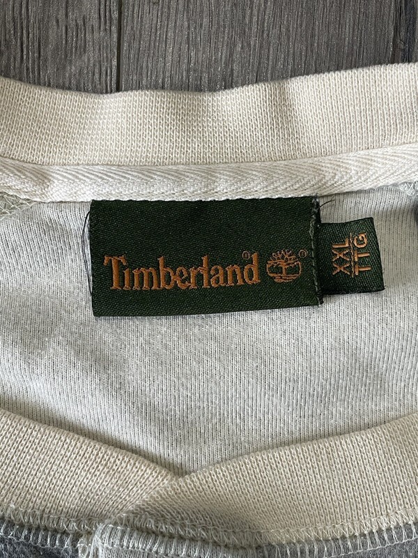 Timberland Thermal Waffle Henley Long sleeve Shirt Men Size XXL Grey/ Off-White gallery