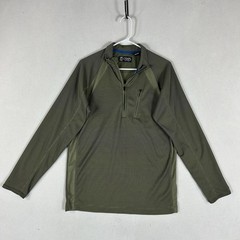 Chaps 1/4 Zip Pullover Sweatshirt Mens Small Green Long Sleeve Casual Top Pocket