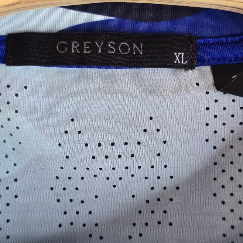 Greyson Mens XL Blue Camo Wolf Logo Performance Short Sleeve T-Shirt Raglan gallery