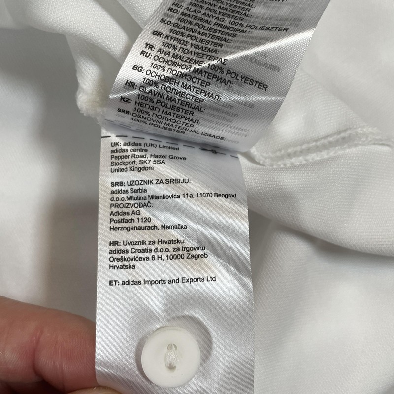 Adidas Shirt Mens Large White Baseball Button Front Jersey Performance Athletic gallery