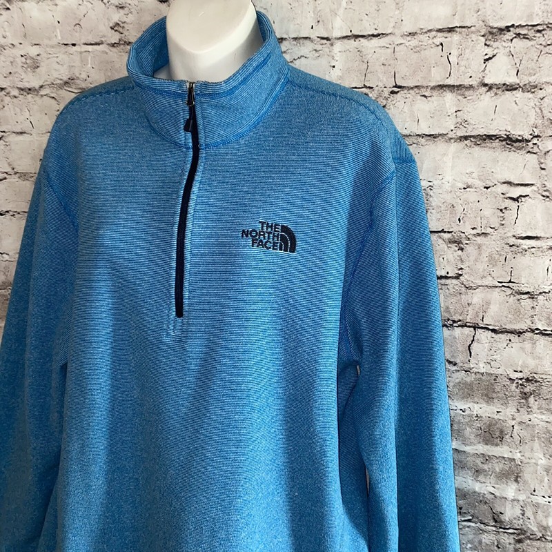 The North Face Mens 1/4 Zip Fleece Shirt Jacket L Turquoise Blue Shirt B24 gallery