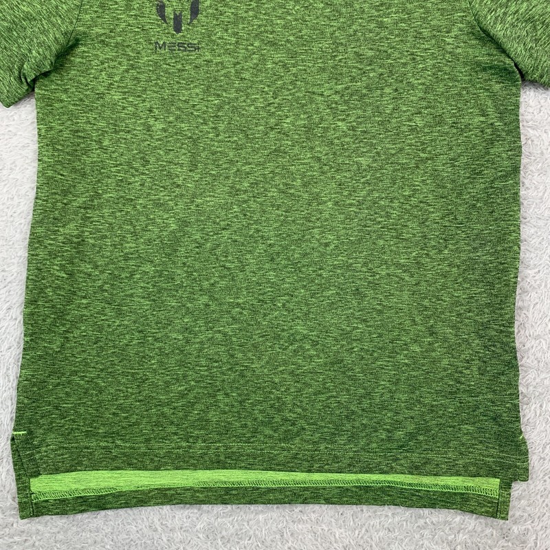 Adidas Messi Green Marl Short Sleeve Workout T Shirt Size Men's Medium gallery