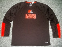 NWT Men’s MAJESTIC Cool Base CLEVELAND BROWNS L/S Pullover XL BROWN & ORANGE