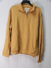 St. John’s Bay Yellow Mock Neck Long Sleeve Sweatshirt Sz Large Quarter Zip
