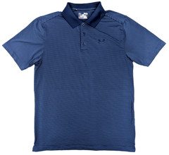Under Armour Heatgear Loose Blue Striped Polo Shirt Men M Performance Short Slv