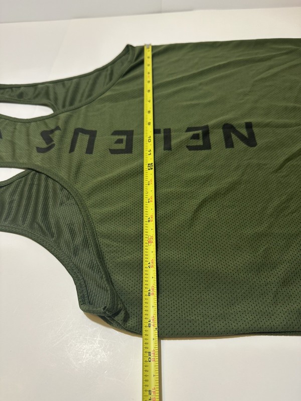 Neleus Men's Olive Green Racerback Breathable Sleeveless Tank Running Shirt L gallery