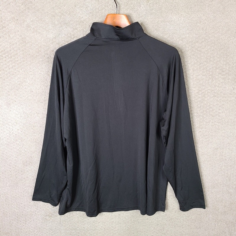 Real Essentials Shirt Mens 1X Black Quarter Zip 1/4 Pullover Long Sleeve Active gallery