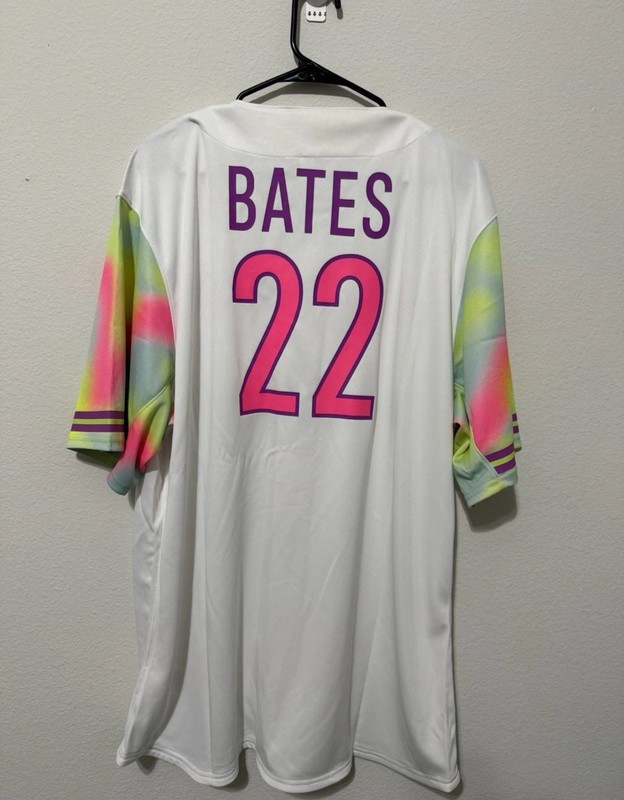 Adidas Men’s Remember To Have Fun White Baseball Jersey #22 Bates Size XXL gallery