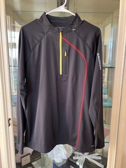 New Men’s Salomon Black Long Sleeve L with Red and Yellow Accents