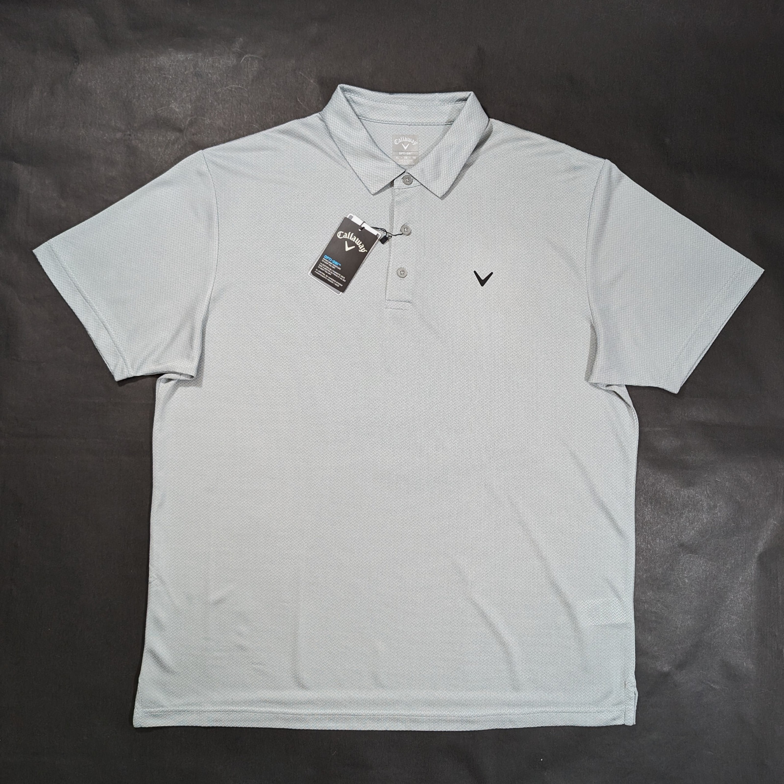 Callaway Men`s Golf Opti Dri Polo Shirt Size XL Sun Protection Fabric Gray gallery