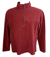 L.L.Bean 1/4Zip Fleece Pullover, Men’s S, 0 BKU3, Burgundy/Wine, EUC