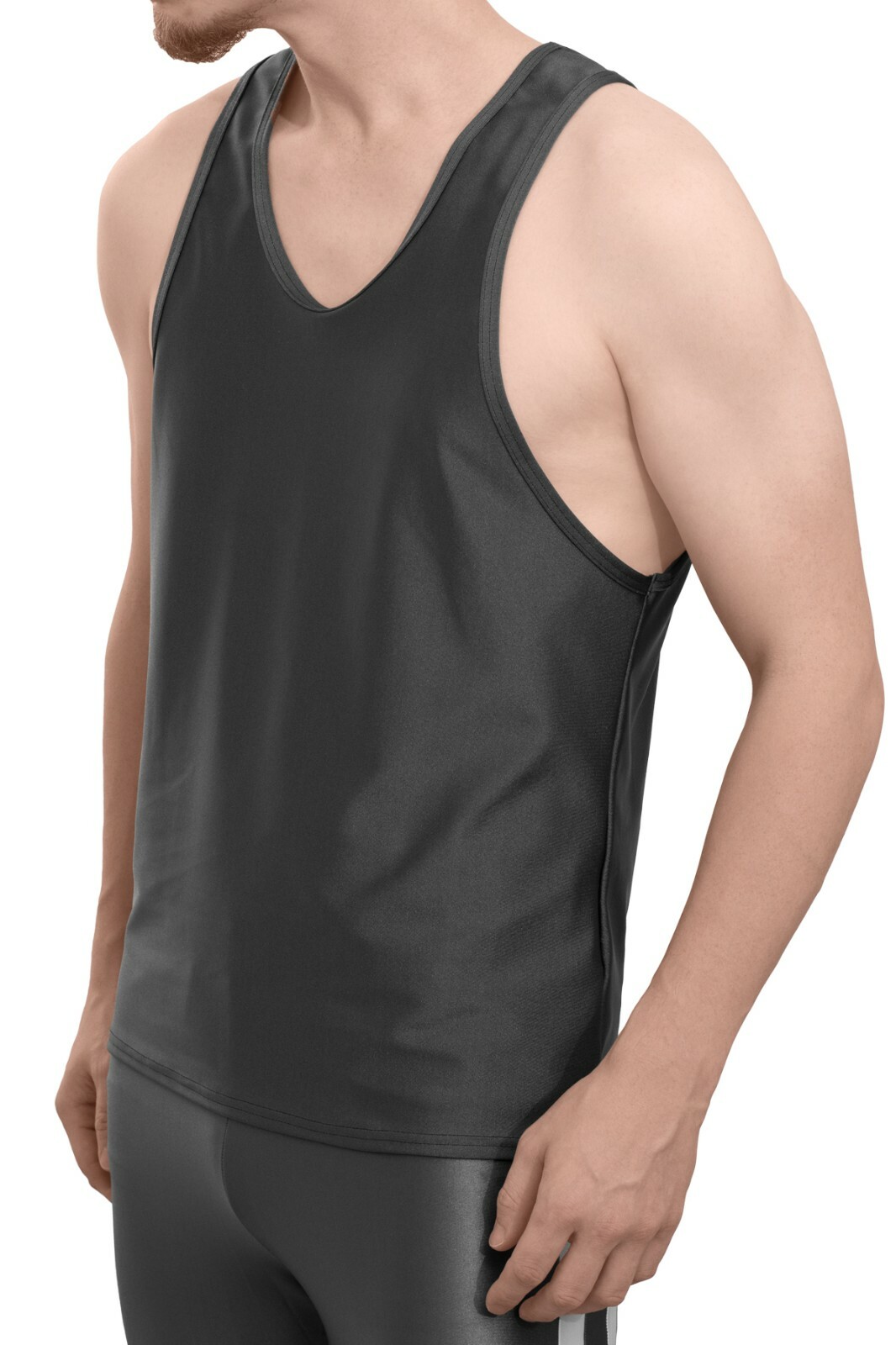 Men's Boxer Shirt Comfort Fit Boxer Shirt Elastic Stretch Shiny Sports Top Shine gallery