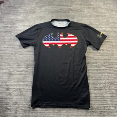 Under Armour Shirt Mens Large Black Batman Compression Superhero Alter Ego USA