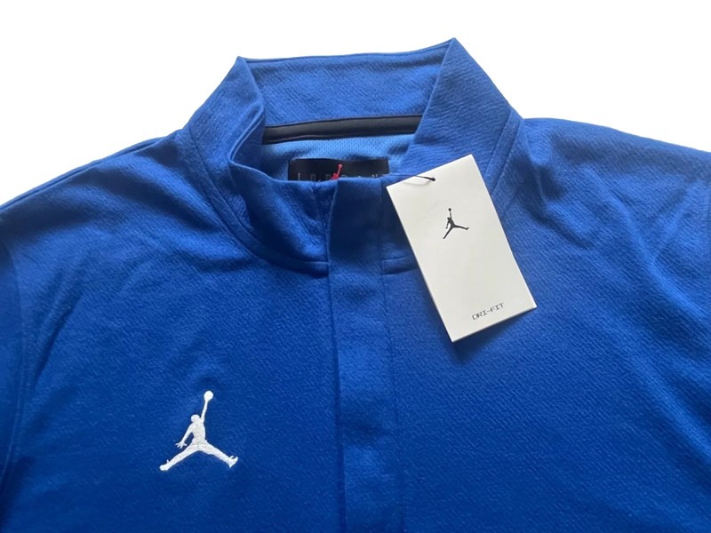 Jordan Dri-Fit 1/4 Zip Up Mens LS Top Royal Blue Gym Golf Size XS, S, M, L gallery