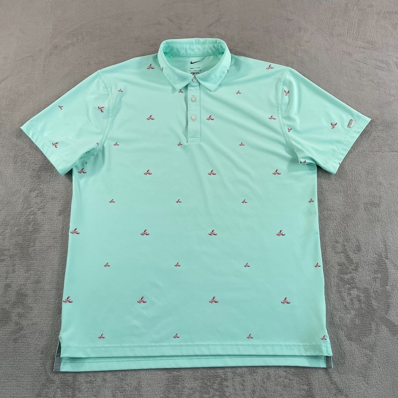 Nike Golf US Open Lobster Dri-Fit Polo Shirt Men Medium Mint Foam Performance gallery