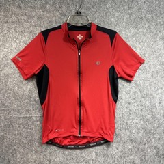 Pearl Izumi Cycling Shirt Mens Large Red Black Elite Series Full Zip Pockets
