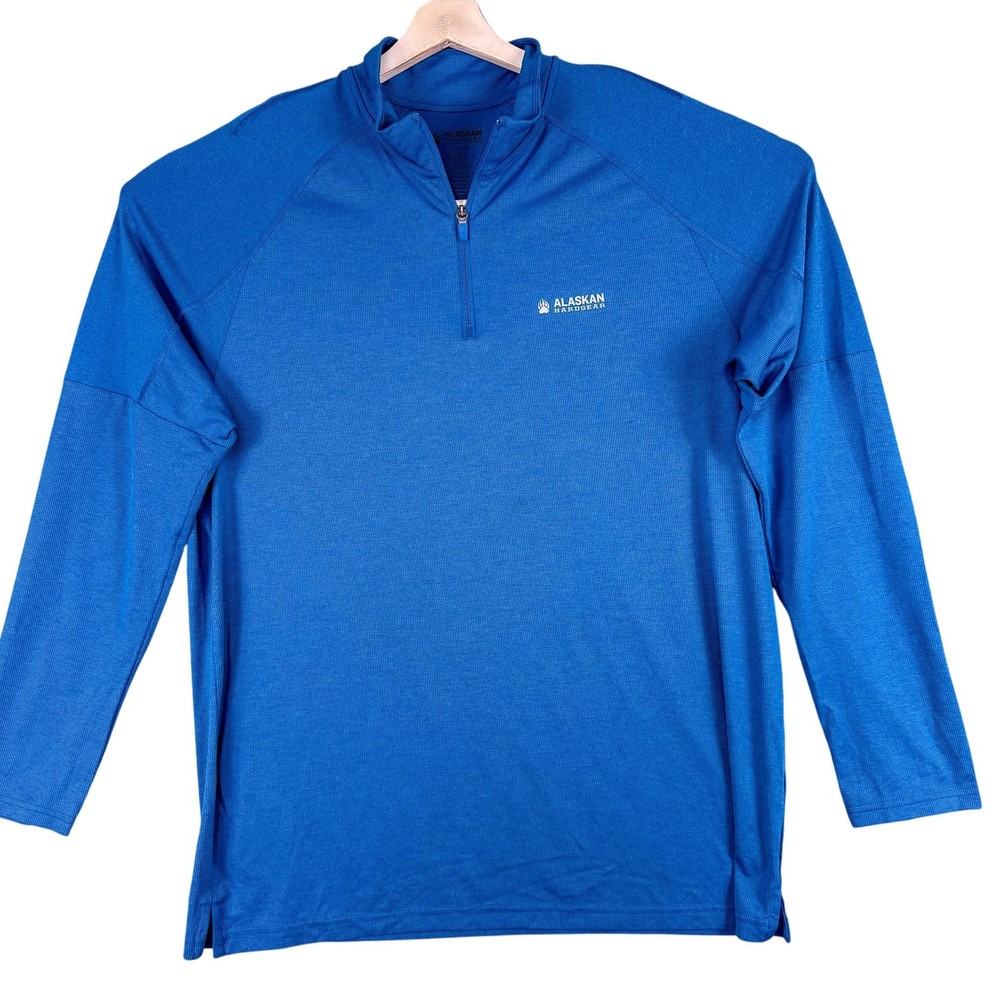 Alaskan Hardgear Pullover Mens Large Blue Quarter Zip Long Sleeve Performance