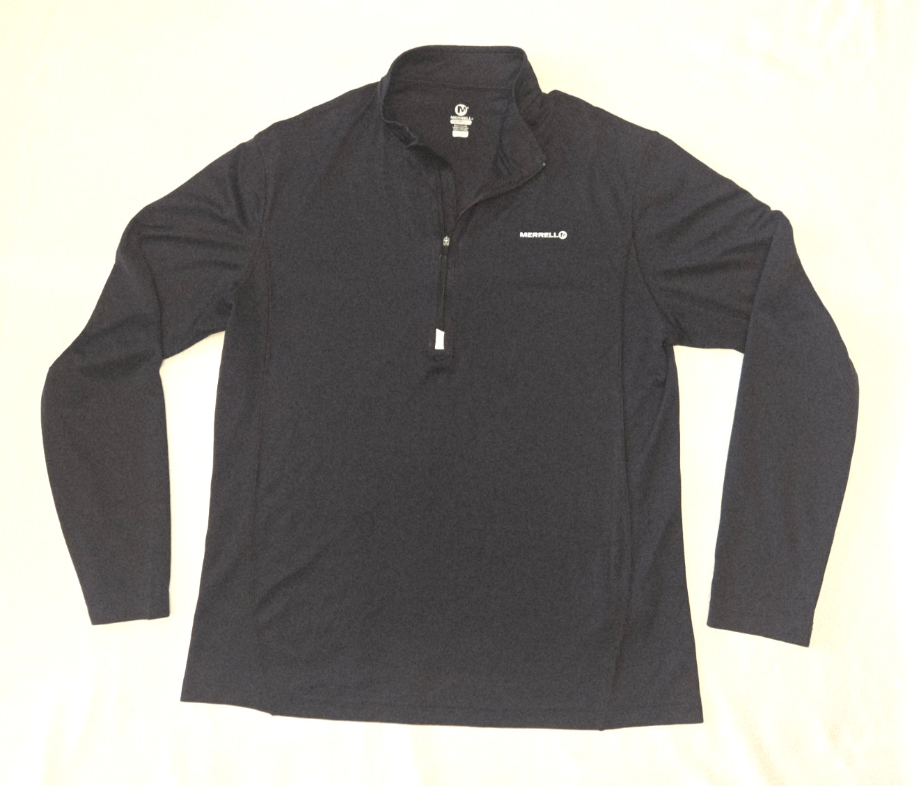 MERRELL Men's Wind Shirt Black. Lightweight Pullover 1/2 Zip. Sz. Large. * EUC * gallery
