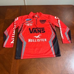 YXL Red Long Sleeve Fishing Shirt Ford Yeti Vans Hollister Sabian Mens